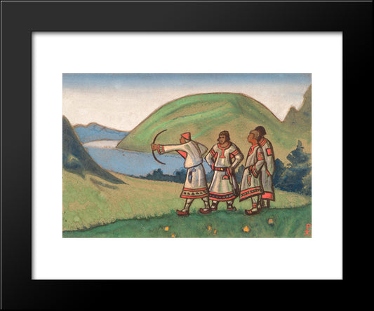 Young Men 20x24 Black Modern Wood Framed Art Print Poster by Roerich, Nicholas