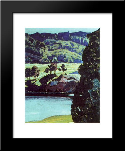 Yuhinlahti 20x24 Black Modern Wood Framed Art Print Poster by Roerich, Nicholas