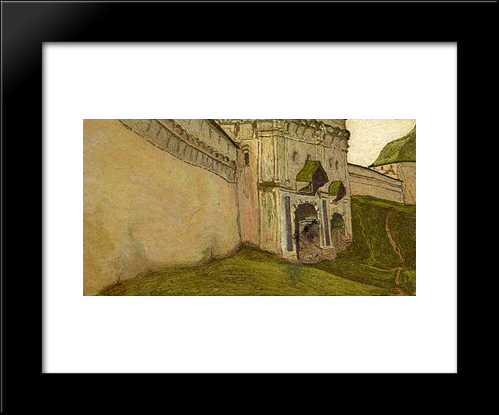 Zvenigorod. Holy Gate. 20x24 Black Modern Wood Framed Art Print Poster by Roerich, Nicholas