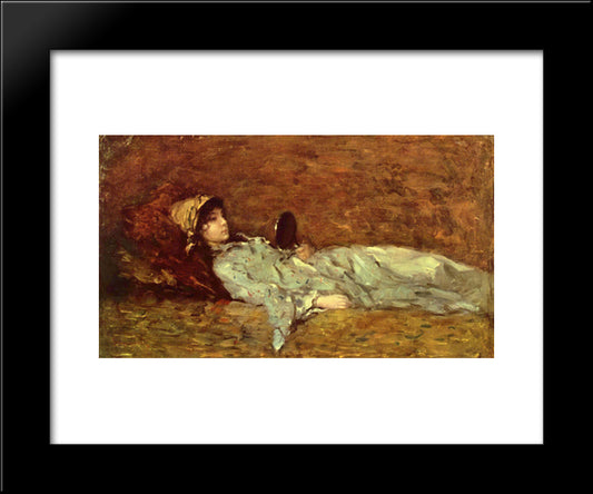 Girl In The Mirror 20x24 Black Modern Wood Framed Art Print Poster by Grigorescu, Nicolae