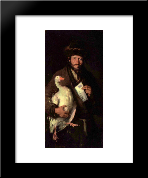 Jew With Goose 20x24 Black Modern Wood Framed Art Print Poster by Grigorescu, Nicolae
