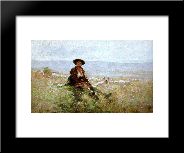 On A Peak 20x24 Black Modern Wood Framed Art Print Poster by Grigorescu, Nicolae