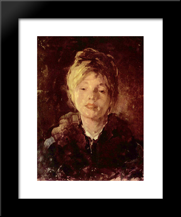 Portrait Of A Girl 20x24 Black Modern Wood Framed Art Print Poster by Grigorescu, Nicolae