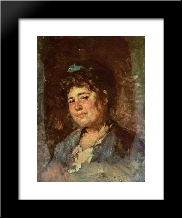 Portrait Of Alexandrina Filionescu 20x24 Black Modern Wood Framed Art Print Poster by Grigorescu, Nicolae