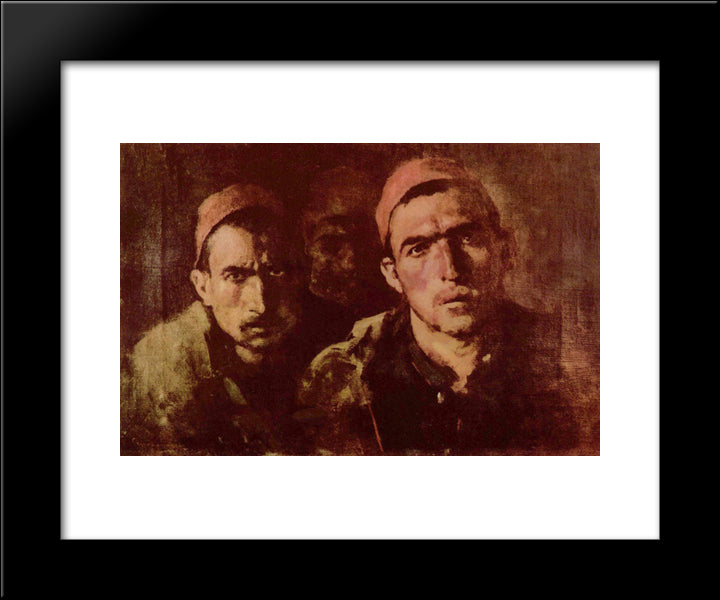 Turkish Prisoners 20x24 Black Modern Wood Framed Art Print Poster by Grigorescu, Nicolae