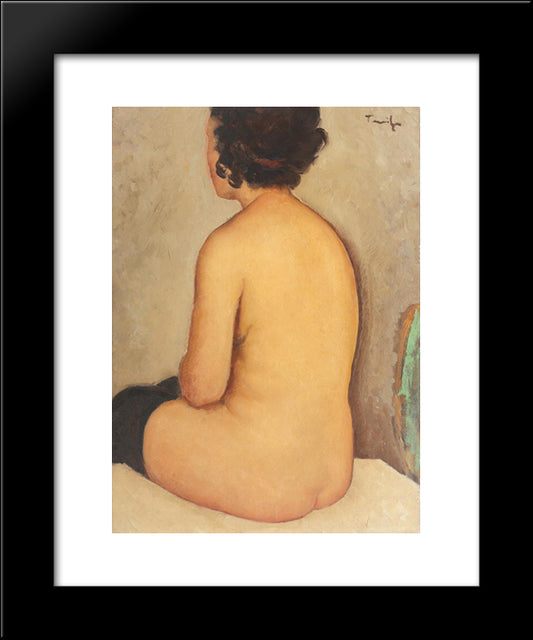 Back Nude 20x24 Black Modern Wood Framed Art Print Poster by Tonitza, Nicolae