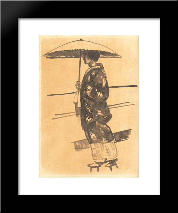 Japanese 20x24 Black Modern Wood Framed Art Print Poster by Tonitza, Nicolae