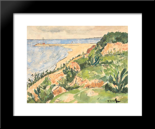 Mangalia Beach 20x24 Black Modern Wood Framed Art Print Poster by Tonitza, Nicolae