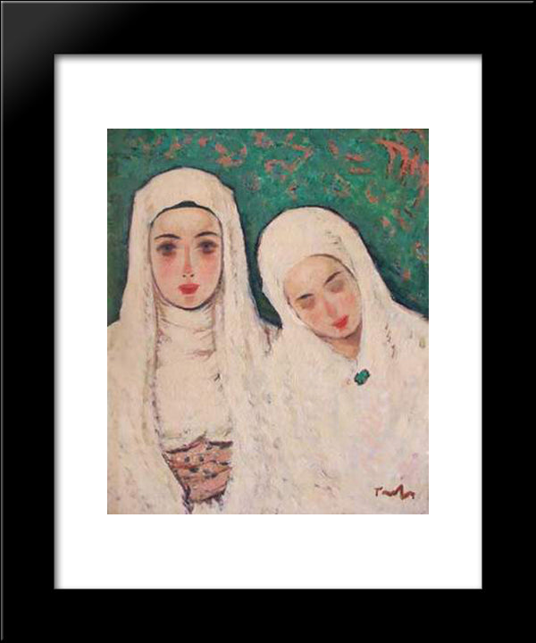 Nuns 20x24 Black Modern Wood Framed Art Print Poster by Tonitza, Nicolae