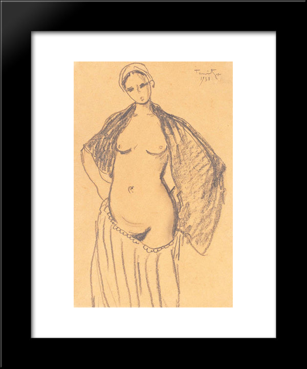 Odalisque 20x24 Black Modern Wood Framed Art Print Poster by Tonitza, Nicolae