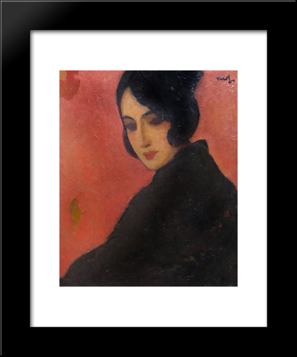 Spanish Woman 20x24 Black Modern Wood Framed Art Print Poster by Tonitza, Nicolae