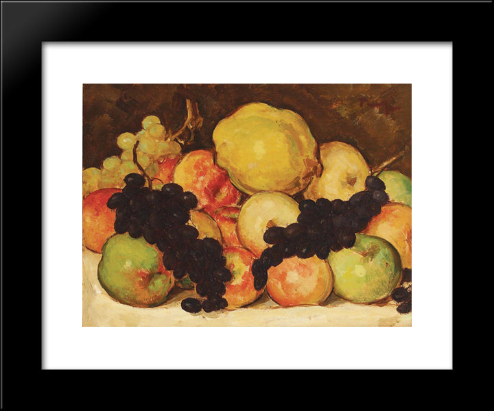 Still Life With Fruit 20x24 Black Modern Wood Framed Art Print Poster by Tonitza, Nicolae
