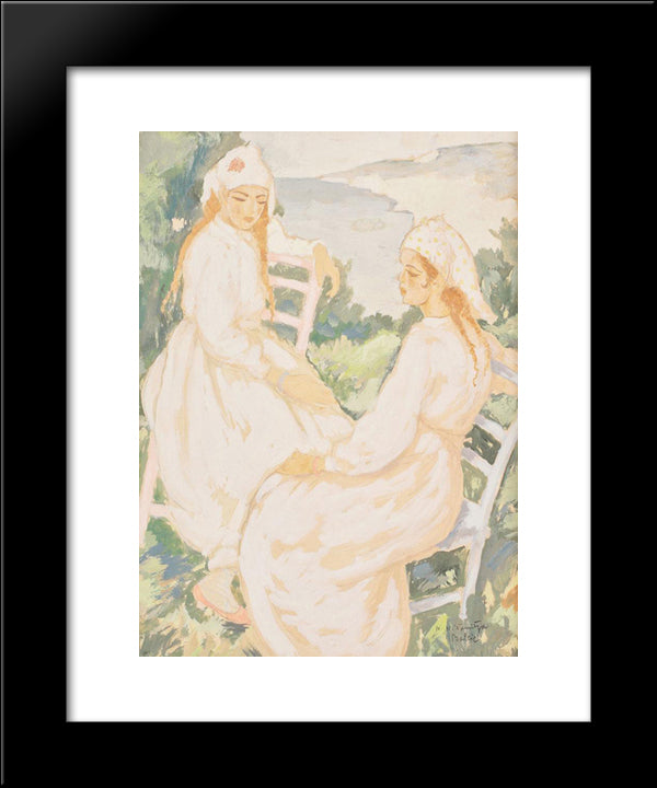 Tatar Women In Balcic 20x24 Black Modern Wood Framed Art Print Poster by Tonitza, Nicolae