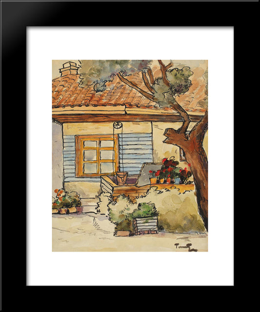 Tefik'S Yard (In Mangalia) 20x24 Black Modern Wood Framed Art Print Poster by Tonitza, Nicolae