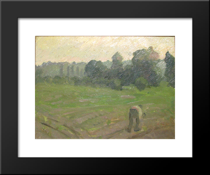 The Field 20x24 Black Modern Wood Framed Art Print Poster by Tonitza, Nicolae