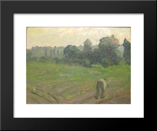 The Field 20x24 Black Modern Wood Framed Art Print Poster by Tonitza, Nicolae