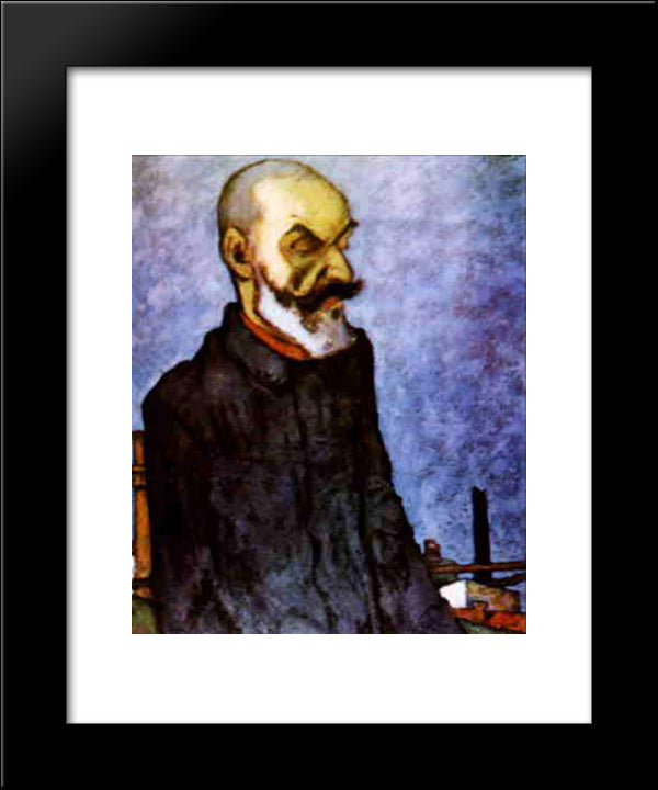 The Man Of A New World (Portrait Of A Writer And Polititian Gala Galaction) 20x24 Black Modern Wood Framed Art Print Poster by Tonitza, Nicolae