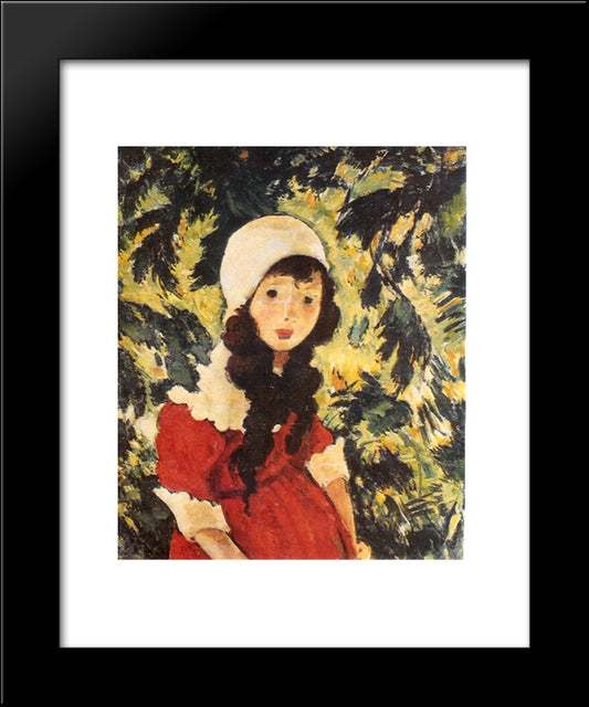 The Woodman'S Girl 20x24 Black Modern Wood Framed Art Print Poster by Tonitza, Nicolae