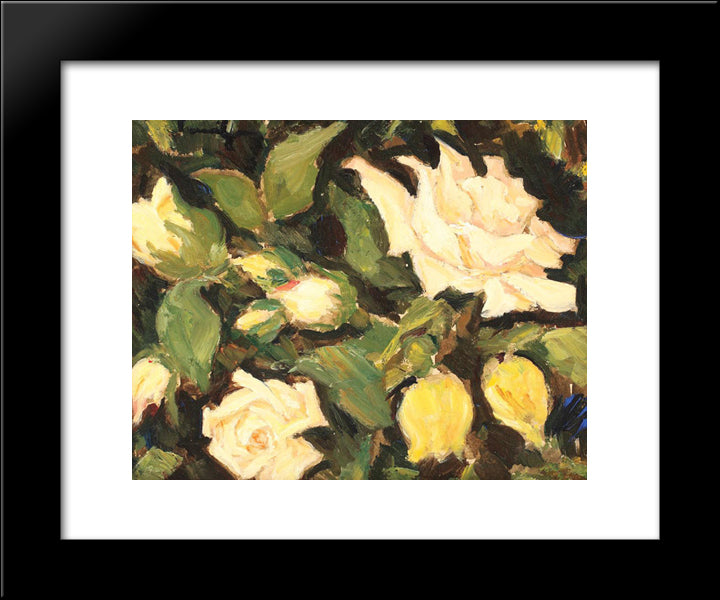 Wild Roses 20x24 Black Modern Wood Framed Art Print Poster by Tonitza, Nicolae