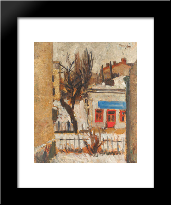 Winter Landscape 20x24 Black Modern Wood Framed Art Print Poster by Tonitza, Nicolae