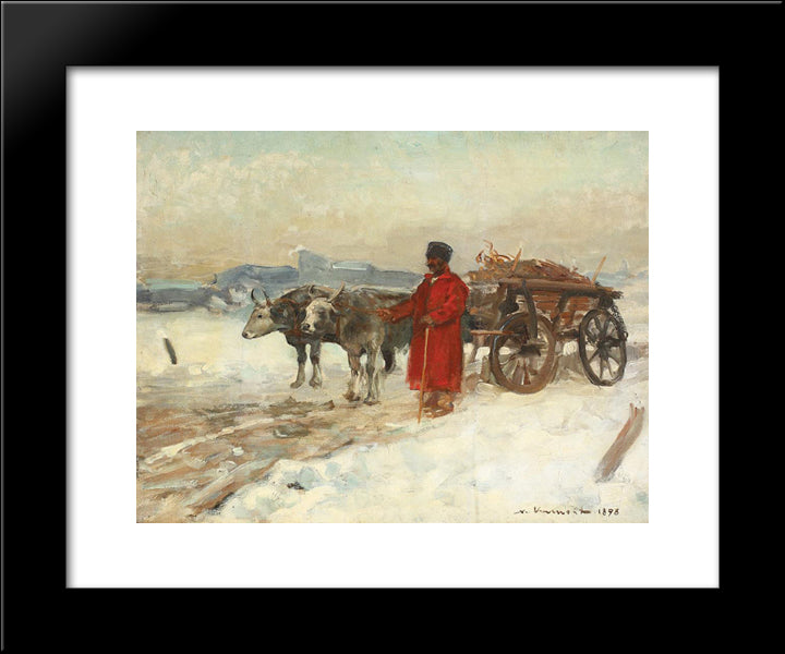 Halt 20x24 Black Modern Wood Framed Art Print Poster by Vermont, Nicolae