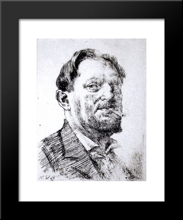 Self-Portrait 20x24 Black Modern Wood Framed Art Print Poster by Vermont, Nicolae
