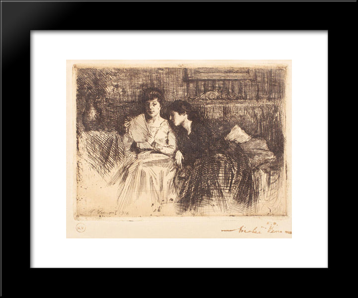 The Love Letter 20x24 Black Modern Wood Framed Art Print Poster by Vermont, Nicolae