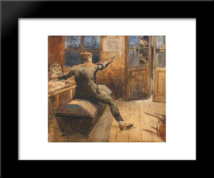 The Spy 20x24 Black Modern Wood Framed Art Print Poster by Vermont, Nicolae