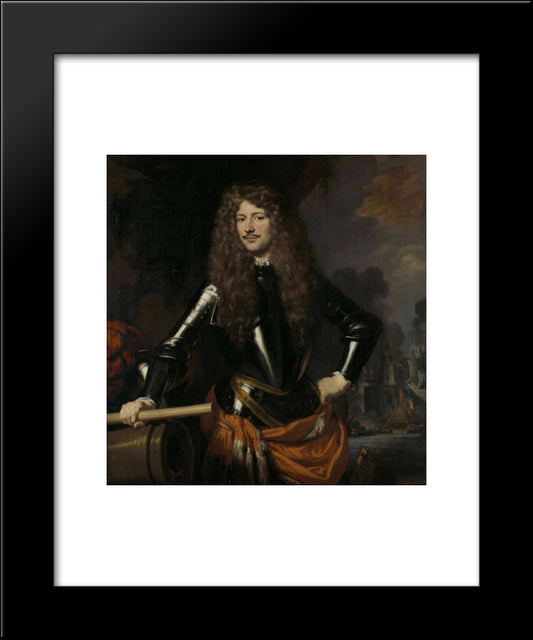 Cornelis Evertsen (1642 - 1706), Lieutenant Admiral Of Zeeland 20x24 Black Modern Wood Framed Art Print Poster by Maes, Nicolaes