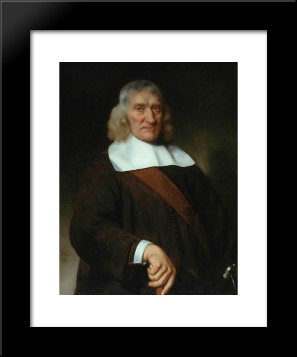 Portraif Of A Venerable-Looking Old Man 20x24 Black Modern Wood Framed Art Print Poster by Maes, Nicolaes