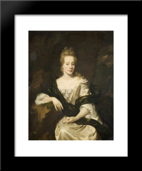 Portrait Of A Lady 20x24 Black Modern Wood Framed Art Print Poster by Maes, Nicolaes