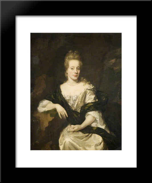 Portrait Of A Lady 20x24 Black Modern Wood Framed Art Print Poster by Maes, Nicolaes