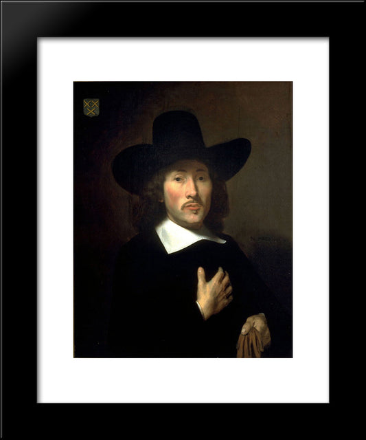 Portrait Of A Man 20x24 Black Modern Wood Framed Art Print Poster by Maes, Nicolaes