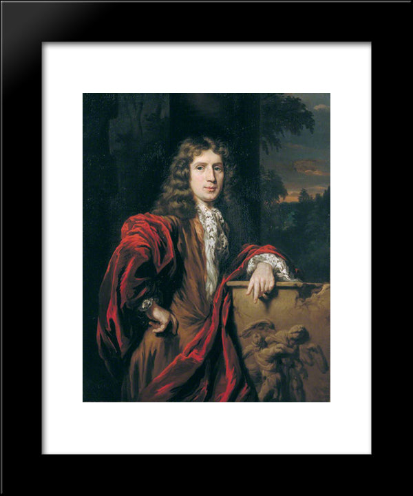 Portrait Of A Man Of The Campbell Of Argyll Clan 20x24 Black Modern Wood Framed Art Print Poster by Maes, Nicolaes