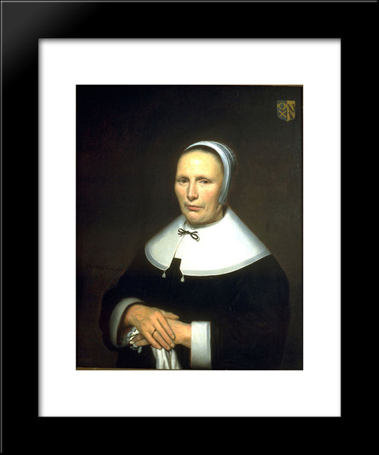 Portrait Of A Woman 20x24 Black Modern Wood Framed Art Print Poster by Maes, Nicolaes