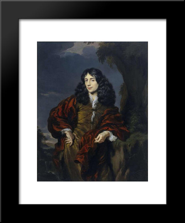 Portrait Of A Young Man, Possibly Simon Van Alphen 20x24 Black Modern Wood Framed Art Print Poster by Maes, Nicolaes