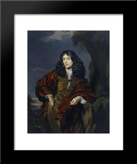 Portrait Of A Young Man, Possibly Simon Van Alphen 20x24 Black Modern Wood Framed Art Print Poster by Maes, Nicolaes