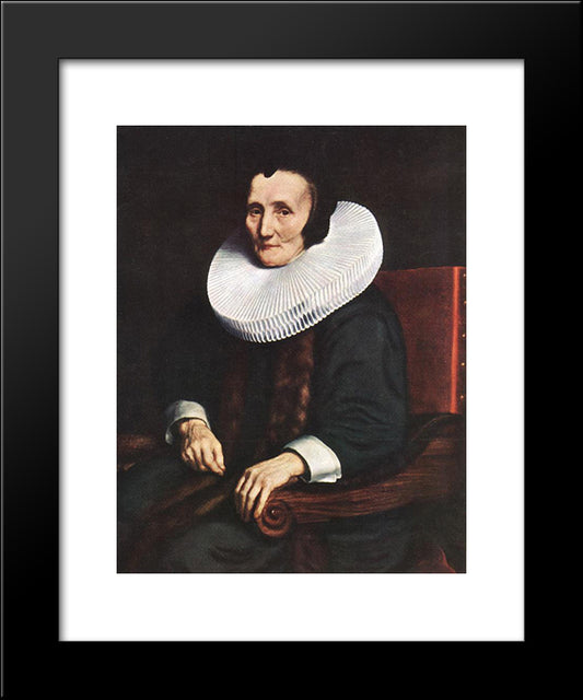 Portrait Of Margaretha De Geer, Wife Of Jacob Trip 20x24 Black Modern Wood Framed Art Print Poster by Maes, Nicolaes