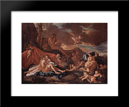Acis And Galatea 20x24 Black Modern Wood Framed Art Print Poster by Poussin, Nicolas