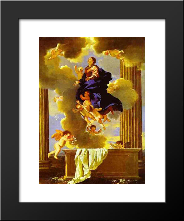 Assumption Of The Virgin 20x24 Black Modern Wood Framed Art Print Poster by Poussin, Nicolas