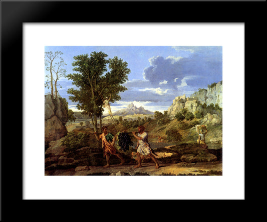 Autumn (The Spies With The Grapes Of The Promised Land) 20x24 Black Modern Wood Framed Art Print Poster by Poussin, Nicolas