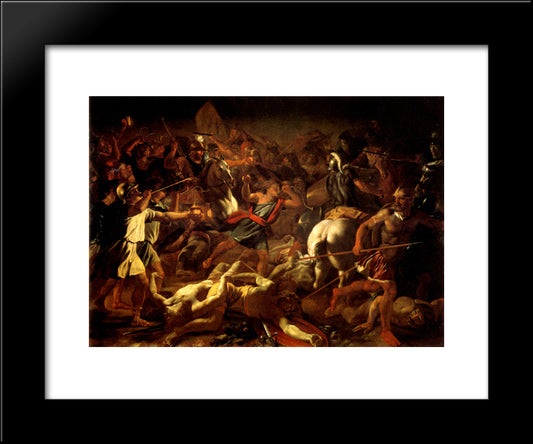 Battle Of Gideon Against The Midianites 20x24 Black Modern Wood Framed Art Print Poster by Poussin, Nicolas