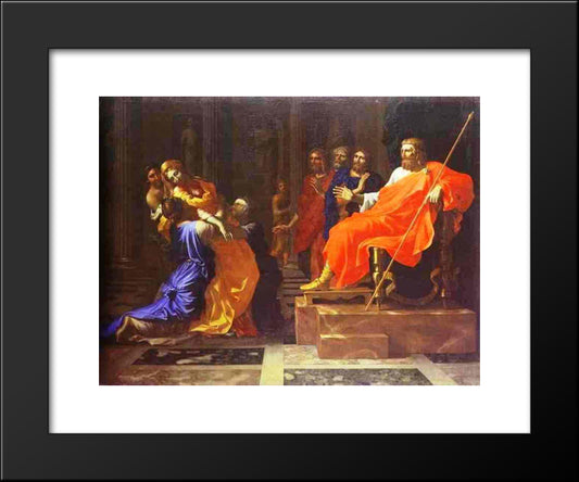 Esther Before Ahasuerus 20x24 Black Modern Wood Framed Art Print Poster by Poussin, Nicolas