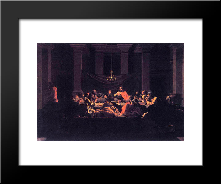 Eucharist 20x24 Black Modern Wood Framed Art Print Poster by Poussin, Nicolas