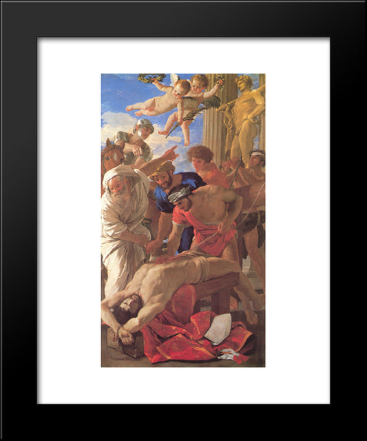 Martyrdom Of St. Erasmus 20x24 Black Modern Wood Framed Art Print Poster by Poussin, Nicolas