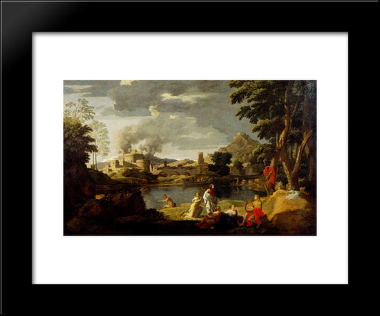 Orpheus And Eurydice 20x24 Black Modern Wood Framed Art Print Poster by Poussin, Nicolas