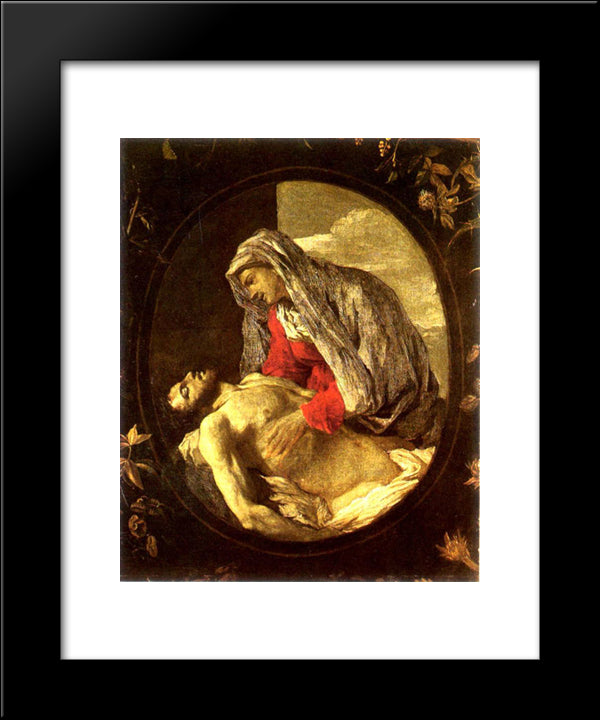 Pieta 20x24 Black Modern Wood Framed Art Print Poster by Poussin, Nicolas