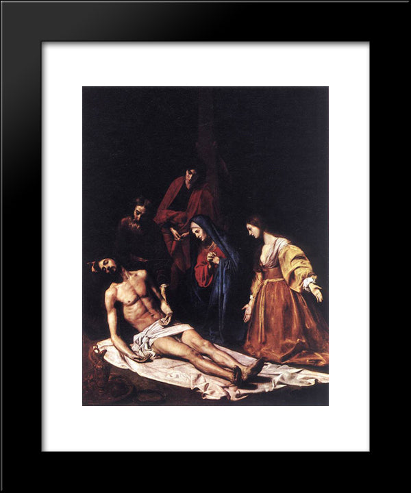 The Descent From The Cross 20x24 Black Modern Wood Framed Art Print Poster by Tournier, Nicolas