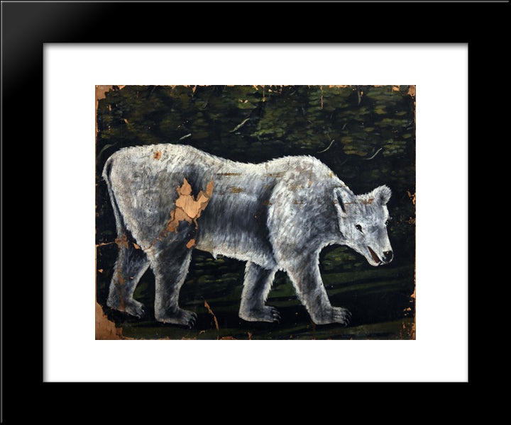 A Bear 20x24 Black Modern Wood Framed Art Print Poster by Pirosmani, Niko