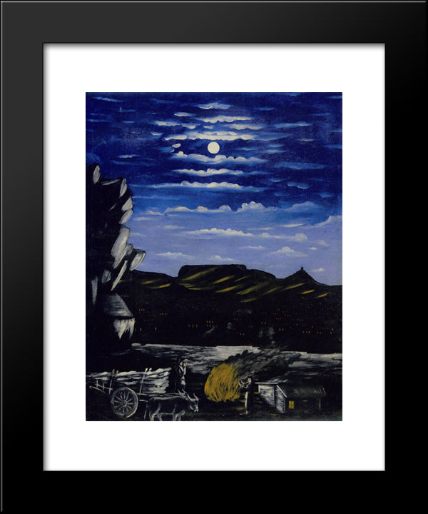 Arsenali Mountain At Night 20x24 Black Modern Wood Framed Art Print Poster by Pirosmani, Niko